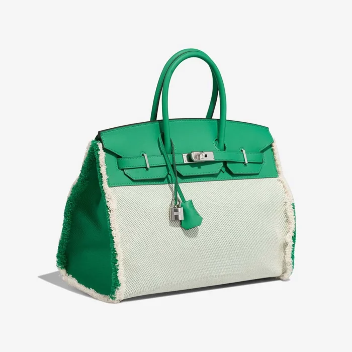 Hermès Replica Birkin Fray 35 Toile/Swift Menthe PHW - DLF - Image 4