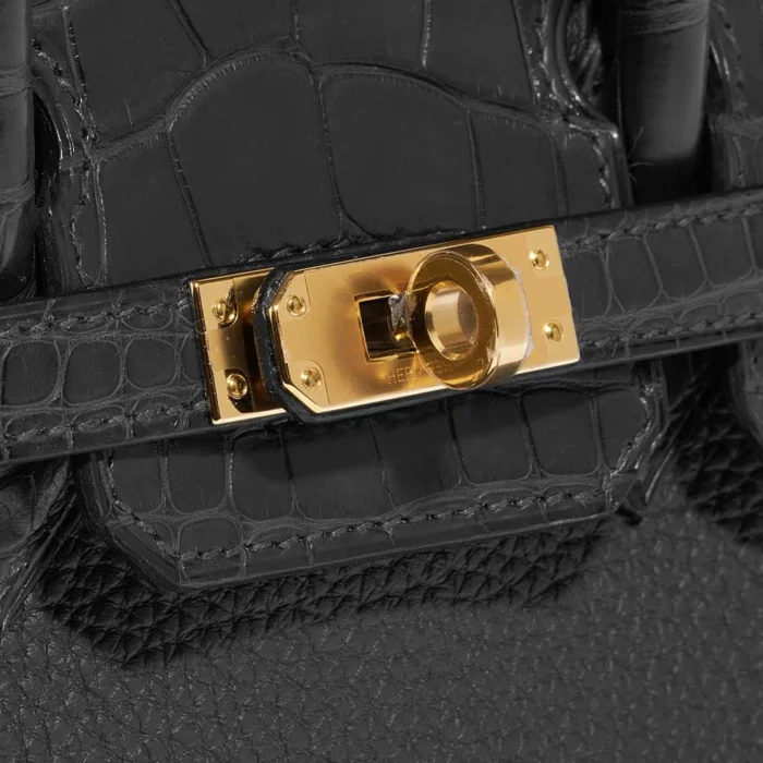 Hermès Replica Birkin Touch 25 Matte Alligator Black GHW - DLF - Image 7