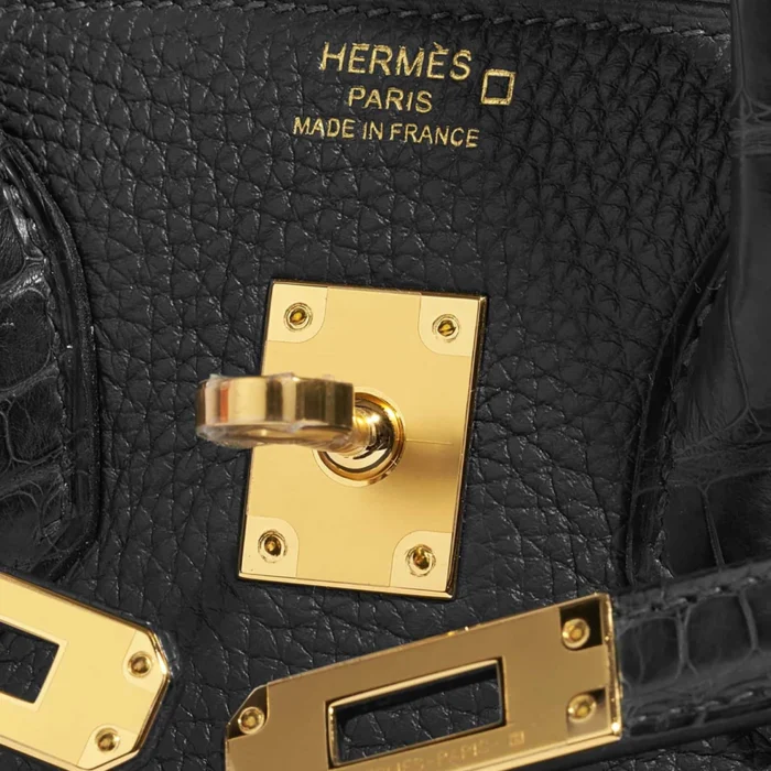 Hermès Replica Birkin Touch 25 Matte Alligator Black GHW - DLF - Image 6