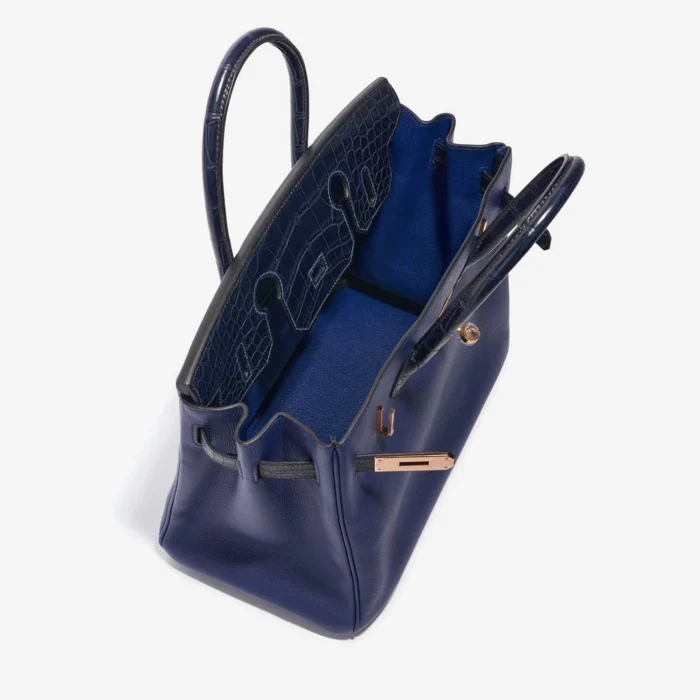 Hermès Replica Birkin Touch 30 Matte Alligator/Taurillion Novillo Blue Sapphire/Blue Marine GHW - DLF - Image 5