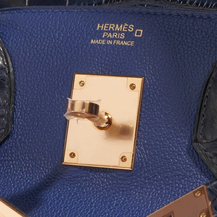 Hermès Replica Birkin Touch 30 Matte Alligator/Taurillion Novillo Blue Sapphire/Blue Marine GHW - DLF - Image 6