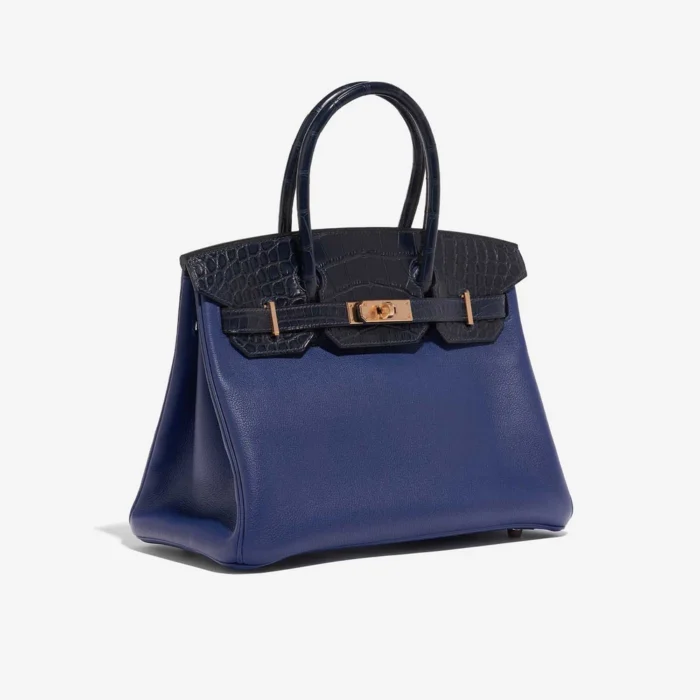 Hermès Replica Birkin Touch 30 Matte Alligator/Taurillion Novillo Blue Sapphire/Blue Marine GHW - DLF - Image 4