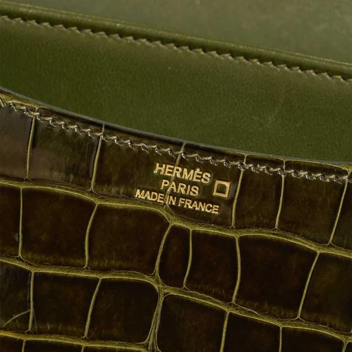 Hermès Replica Constance 18 Alligator/Lizard Vert Veronese GHW - DLF - Image 2