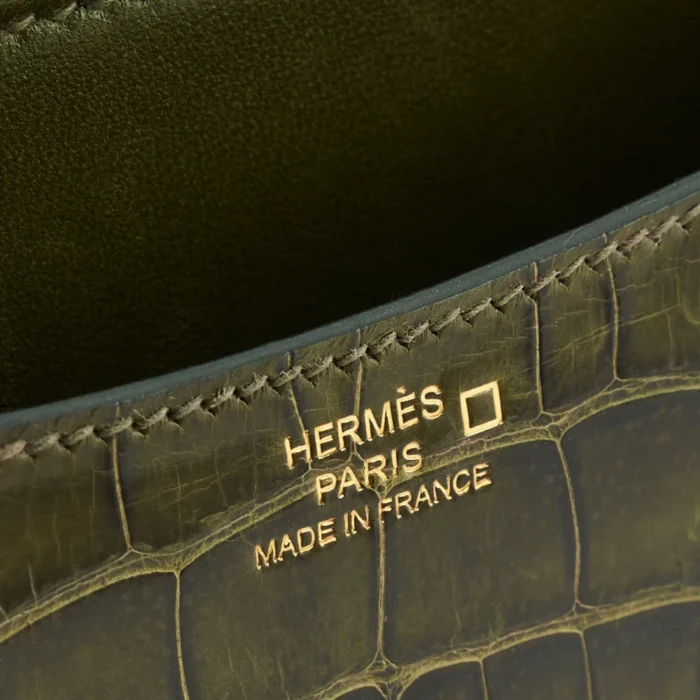 Hermès Replica Constance 18 Mini Alligator/Lizard Vert Veronese/Agate GHW - Replica Handbags - Image 6