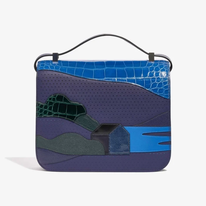 Hermès Replica Constance 24 Endless Road Swift/Alligator/Lizard Blue Encre/Blue Zellige/Vert Cypress/Blue Nuit PHW - DLF - Image 2