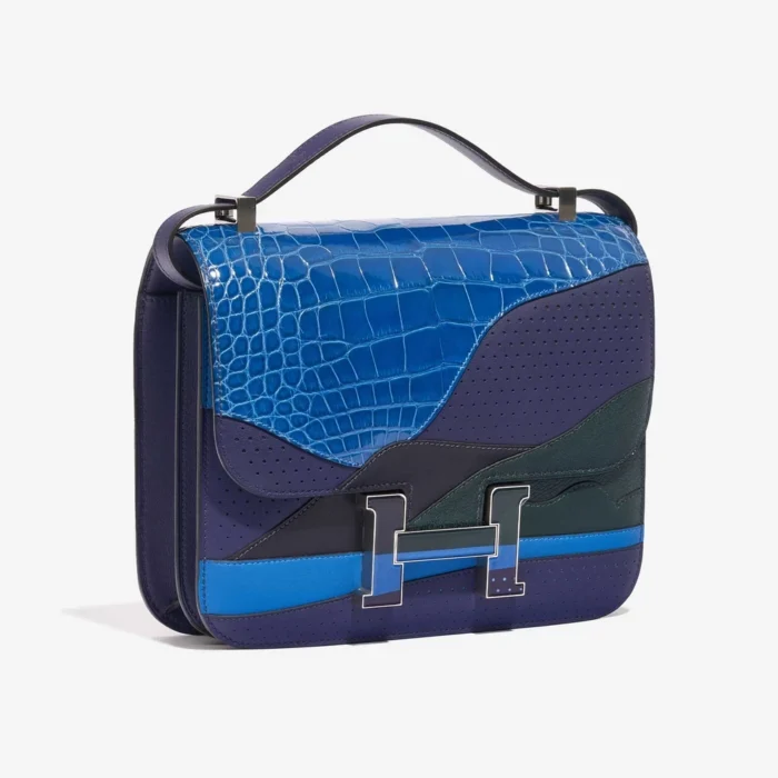 Hermès Replica Constance 24 Endless Road Swift/Alligator/Lizard Blue Encre/Blue Zellige/Vert Cypress/Blue Nuit PHW - DLF - Image 4