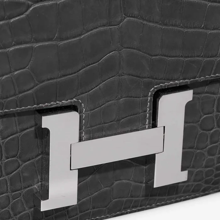 Hermès Replica Constance 24 Matte Alligator Graphite PHW - DLF - Image 7