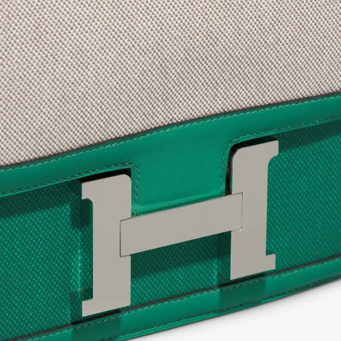 Hermès Replica Constance 24 Swift/Toile Vert Jade PHW - DLF - Image 5