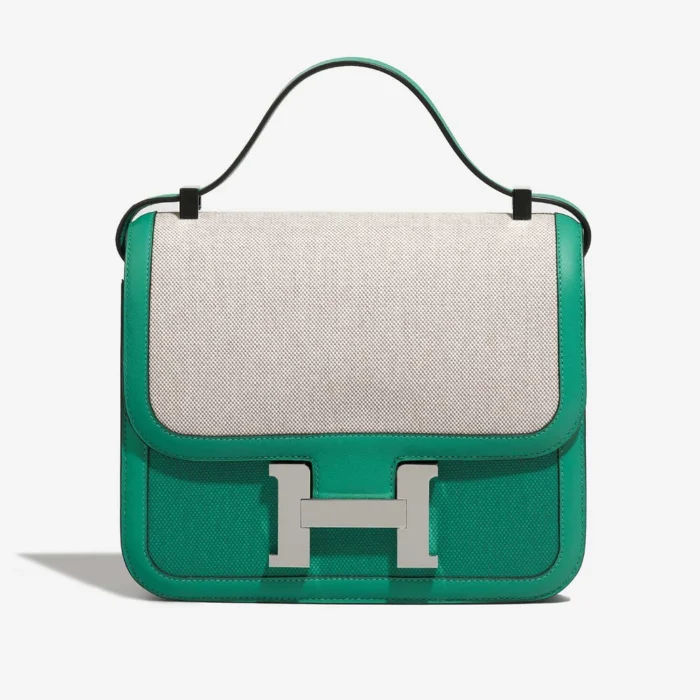 Hermès Replica Constance 24 Swift/Toile Vert Jade PHW - DLF