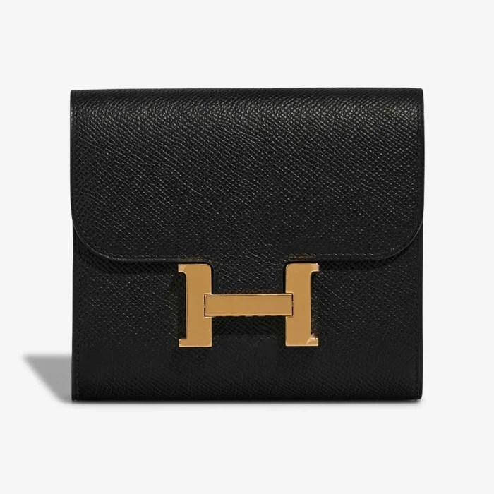 Hermès Replica Constance Compact Passant Epsom Black GHW - DLF