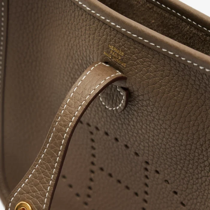 Hermès Replica Evelyne 16 Amazone Etoupe/Bleu Indigo GHW - Replica Handbags - Image 6