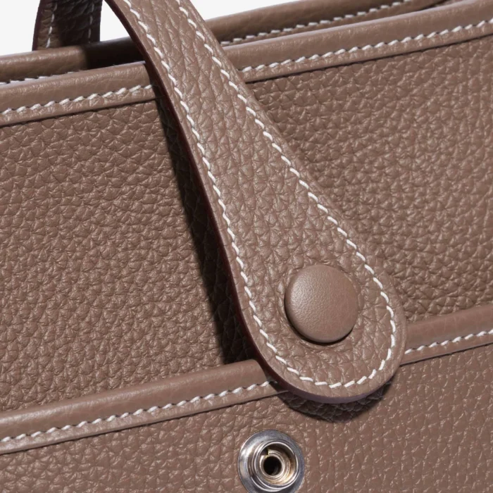 Hermès Replica Evelyne 29 Clemence Etoupe PHW - Replica Handbags - Image 7