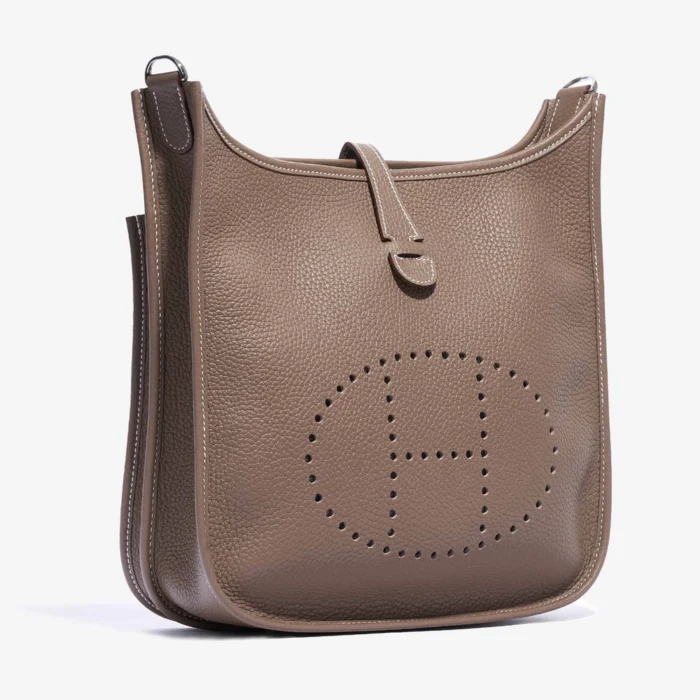 Hermès Replica Evelyne 29 Clemence Etoupe PHW - Replica Handbags - Image 4