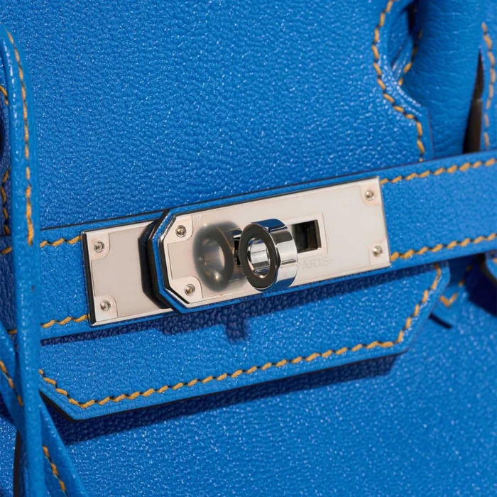Hermès Replica HSS Birkin 30 Chevre Mysore Bleu Hydra/Jaune Ambre PHW - DLF - Image 7
