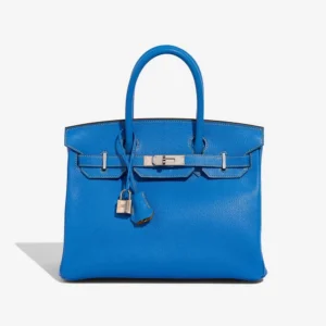 Hermès Replica HSS Birkin 30 Chevre Mysore Bleu Hydra/Jaune Ambre PHW - DLF