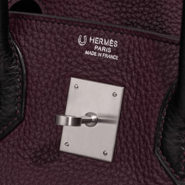 Hermès Replica HSS Birkin 30 Togo Prune/Black BPHW - DLF - Image 6