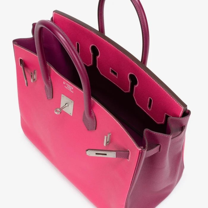 Hermès Replica HSS Birkin 35 Epsom Rose Tyrien/Tosca PHW - Replica Handbags - Image 5