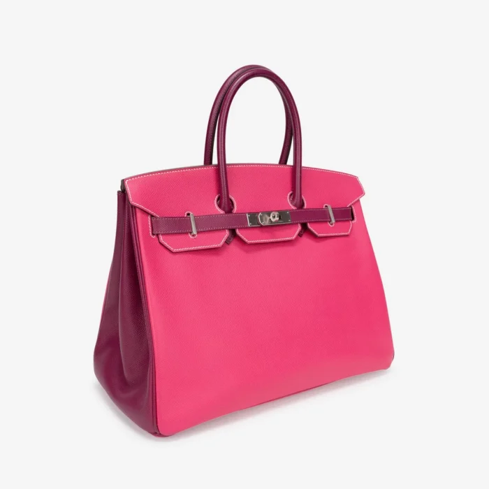Hermès Replica HSS Birkin 35 Epsom Rose Tyrien/Tosca PHW - Replica Handbags - Image 4