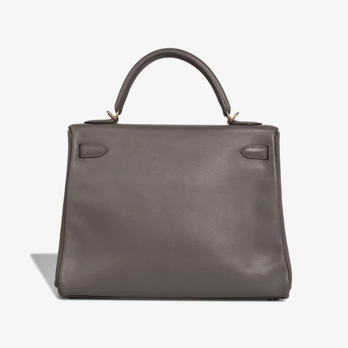 Hermès Replica HSS Kelly 32 Swift Gris Meyer/Rouge Grenat GHW - DLF - Image 2