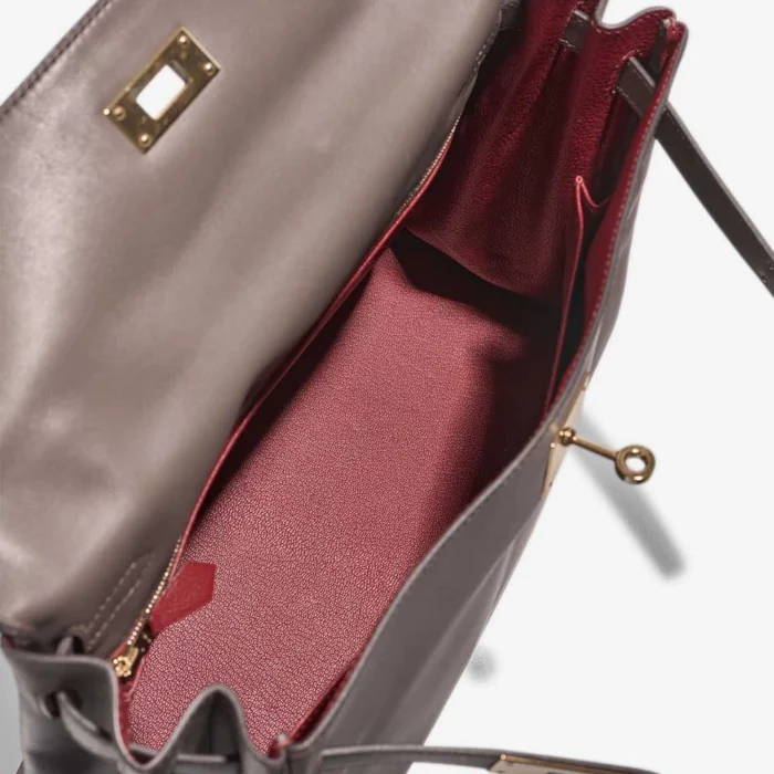 Hermès Replica HSS Kelly 32 Swift Gris Meyer/Rouge Grenat GHW - DLF - Image 5