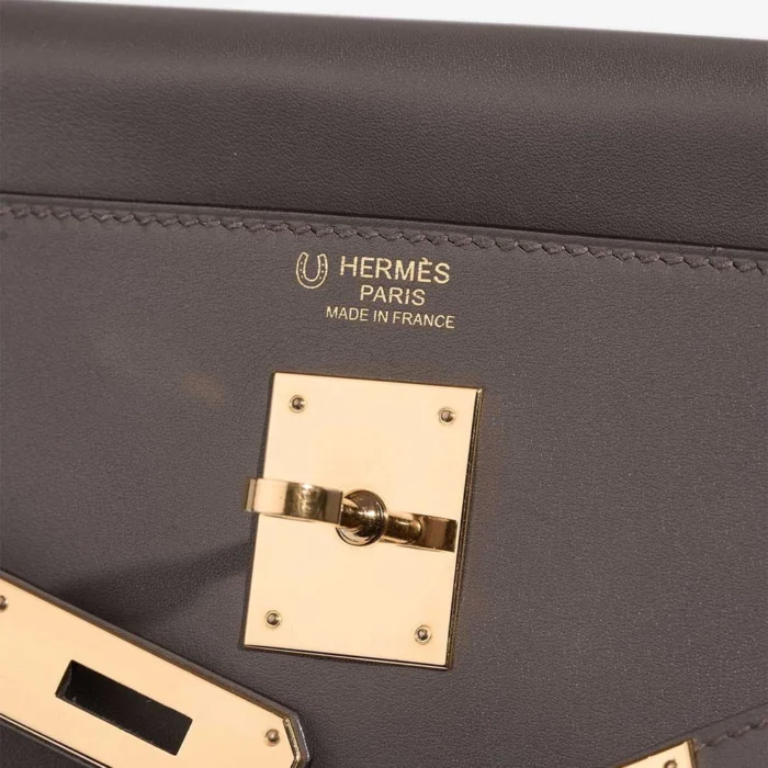 Hermès Replica HSS Kelly 32 Swift Gris Meyer/Rouge Grenat GHW - DLF - Image 6