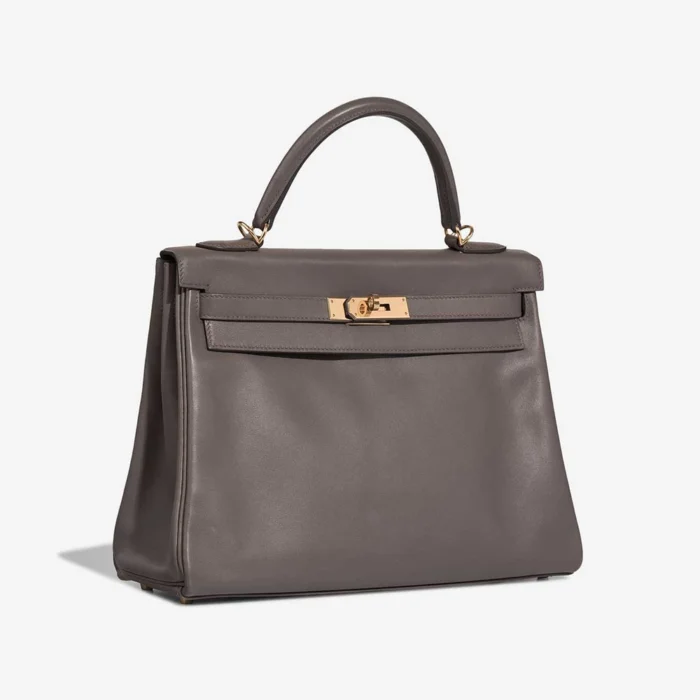 Hermès Replica HSS Kelly 32 Swift Gris Meyer/Rouge Grenat GHW - DLF - Image 4