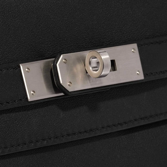 Hermès Replica HSS Kelly 35 Swift Black/Gris Mouette PHW - DLF - Image 7