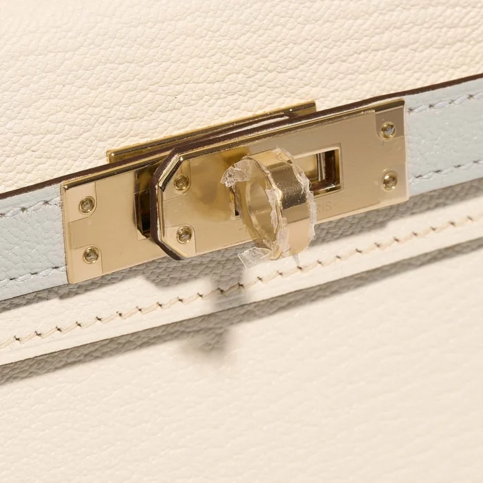 Hermès Replica HSS Mini Kelly Chevre Mysore Nata/Gris Perle PBHW - DLF - Image 6