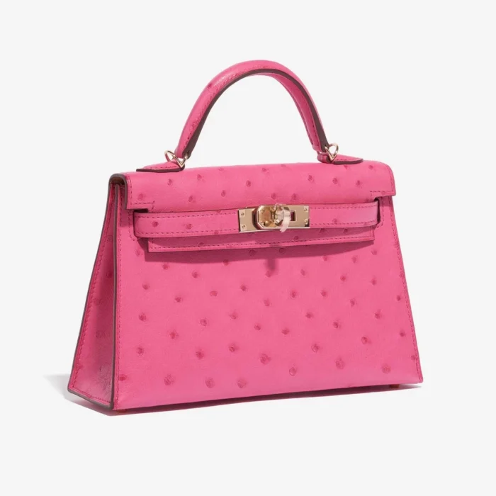 Hermès Replica HSS Mini Kelly Ostrich Rose Fuchsia/Gold GHW - DLF - Image 4