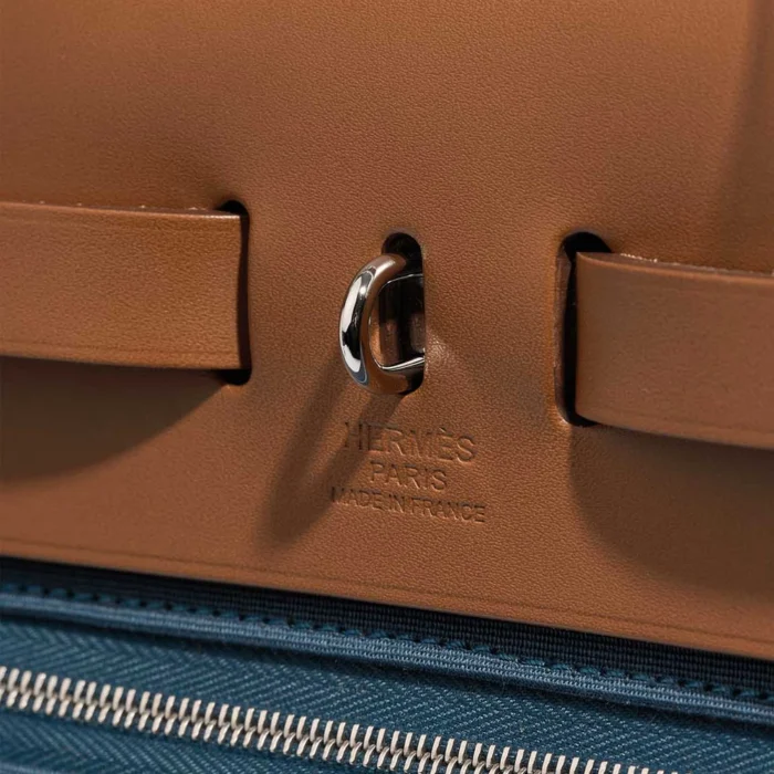 Hermès Replica Herbag 31 Retourne Toile/Vache Hunter Bleu Tempete PHW - DLF - Image 2