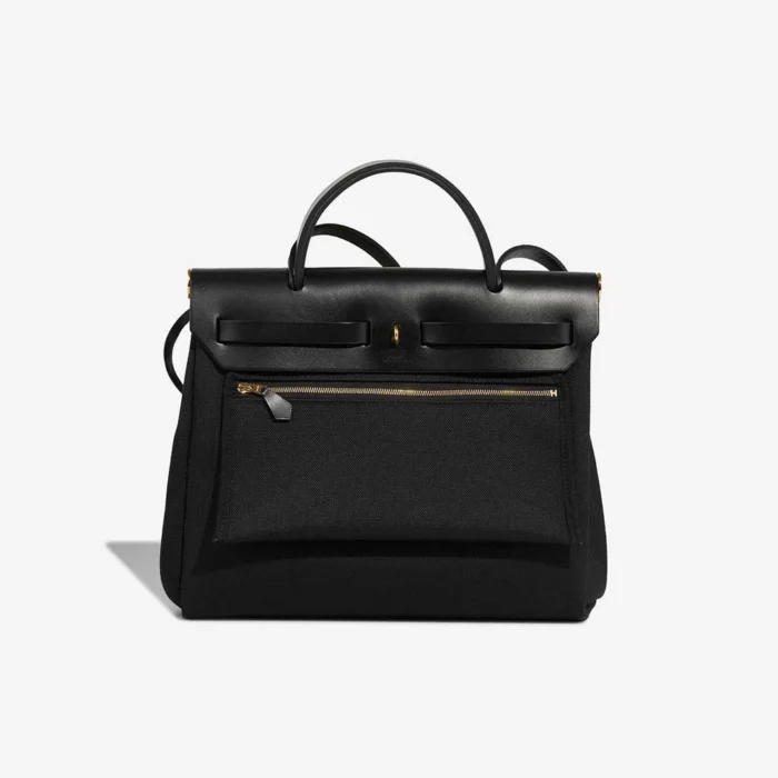 Hermès Replica Herbag 31 Toile Militaire/Vache Hunter Black GHW - DLF - Image 3