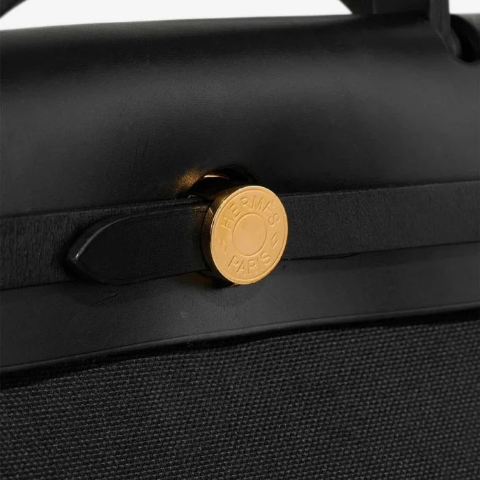 Hermès Replica Herbag 31 Toile Militaire/Vache Hunter Black GHW - DLF - Image 2