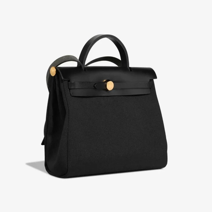 Hermès Replica Herbag 31 Toile Militaire/Vache Hunter Black GHW - DLF - Image 6