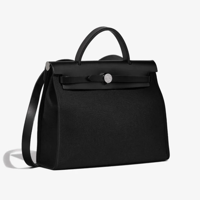 Hermès Replica Herbag 31 Toile/Vache Hunter Black PHW - DLF - Image 5