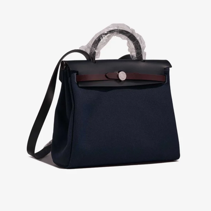 Hermès Replica Herbag 31 Toile/Vache Hunter Blue Indigo/Blue Marine/Black/Rouge Sellier PHW - DLF - Image 5