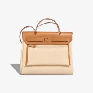 Hermès Replica Herbag 31 Toile/Vache Hunter Vanille/Sable Naturel GHW - DLF