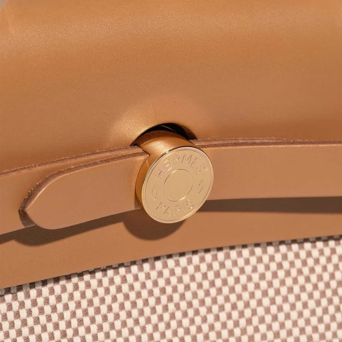 Hermès Replica Herbag 31 Toile/Vache Hunter Ecru/Beige GHW - DLF - Image 5