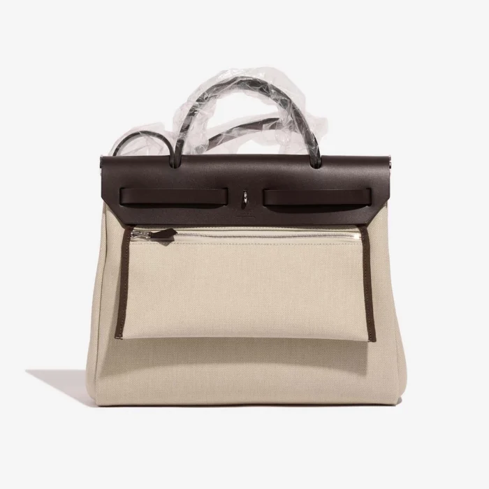 Hermès Replica Herbag 31 Vache Hunter/Toile Beton/Ebene/Nata PHW - DLF - Image 3