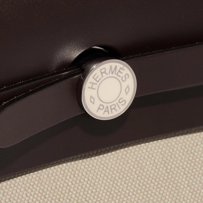 Hermès Replica Herbag 31 Vache Hunter/Toile Beton/Ebene/Nata PHW - DLF - Image 6