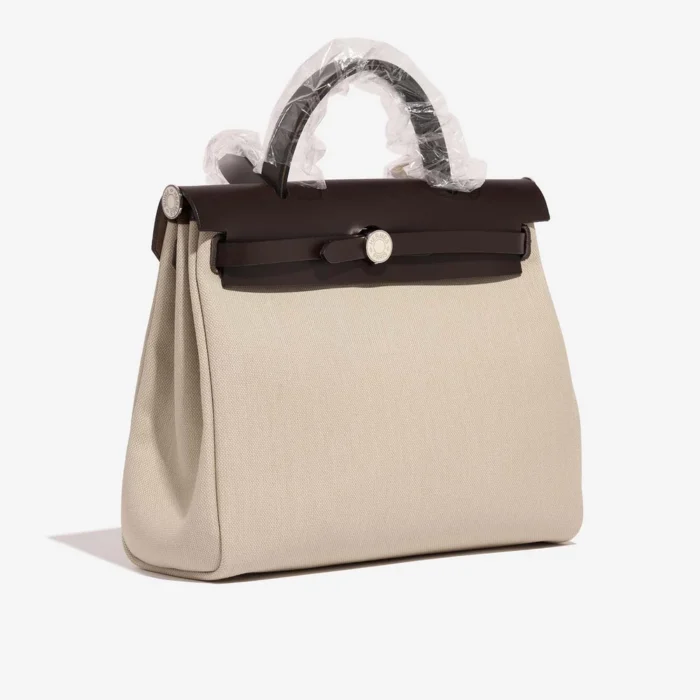 Hermès Replica Herbag 31 Vache Hunter/Toile Beton/Ebene/Nata PHW - DLF - Image 5