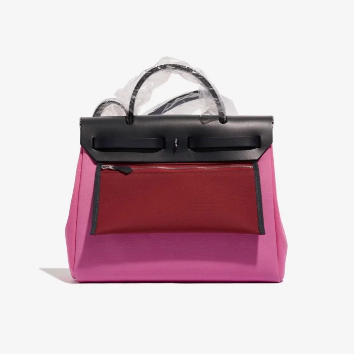 Hermès Replica Herbag 31 Vache Hunter/Toile Bubblegum/Rubis/Blue Indigo PHW - DLF - Image 3