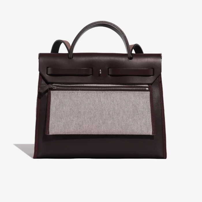 Hermès Replica Herbag 31 Vache Hunter/Toile Ebene/Ecru/Black PHW - DLF - Image 3