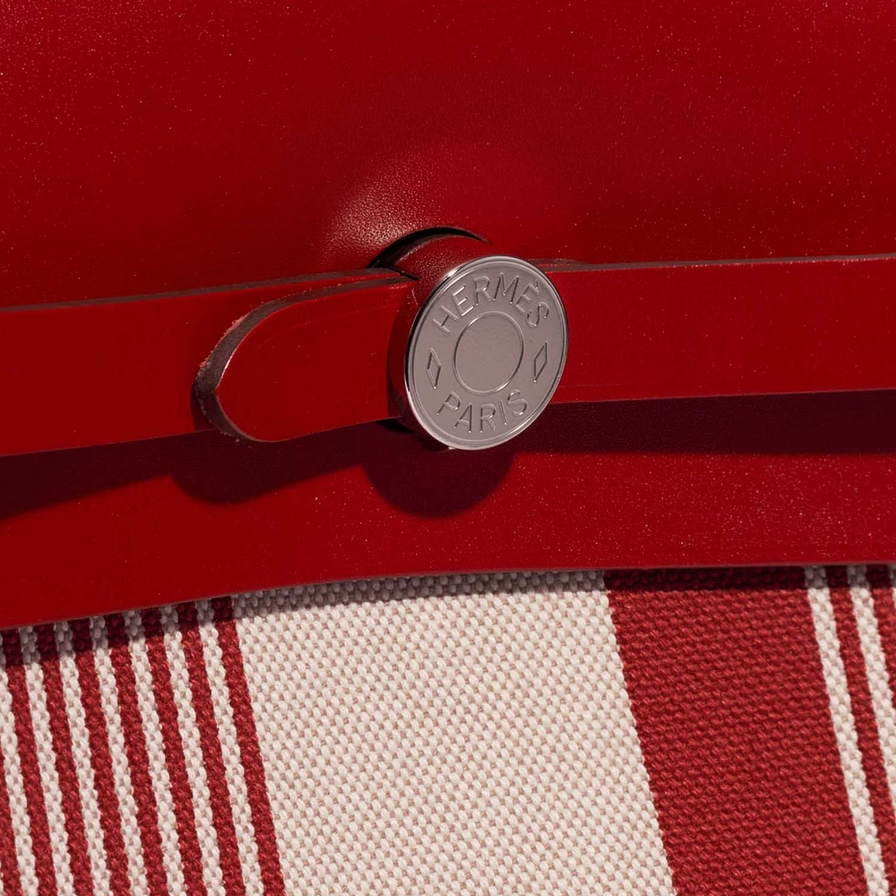 Hermès Replica Herbag Backpack Toile/Vache Hunter Bordeaux/Ecru/Beige/Piment PHW - DLF - Image 7