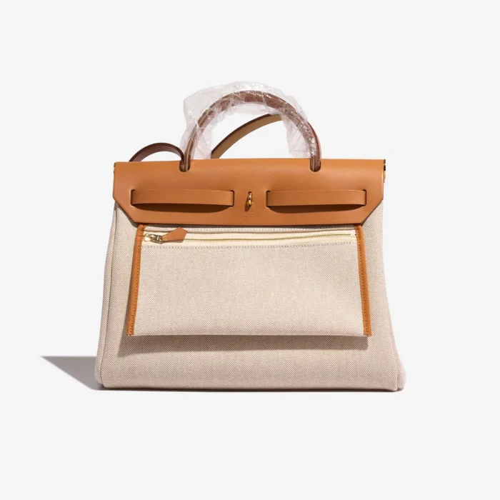 Hermès Replica Herbag Circuit 24 31 Vache Hunter Orange Mecano/Ecru Beige/Naturel GHW - DLF - Image 3