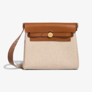 Hermès Replica Herbag Mini Vache Hunter/Toile H Beige/Fauve/Ecru GHW - DLF