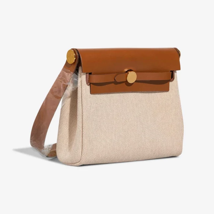 Hermès Replica Herbag Mini Vache Hunter/Toile H Beige/Fauve/Ecru GHW - DLF - Image 4