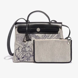 Hermès Replica Herbag Pegase 31 Vache Hunter Black/Ecru PHW