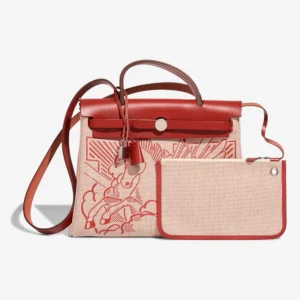 Hermès Replica Herbag Pegasus 31 Toile H/Vache Hunter Rouge Piment/Ecru/Sanguine PHW - DLF