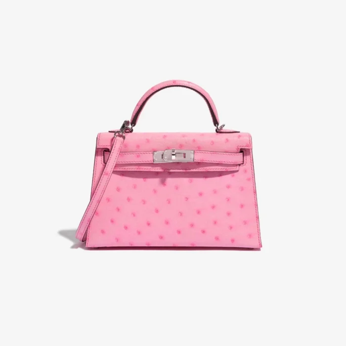 Hermès Replica Hermes Mini Kelly 5P Bubblegum Ostrich PHW | DLF