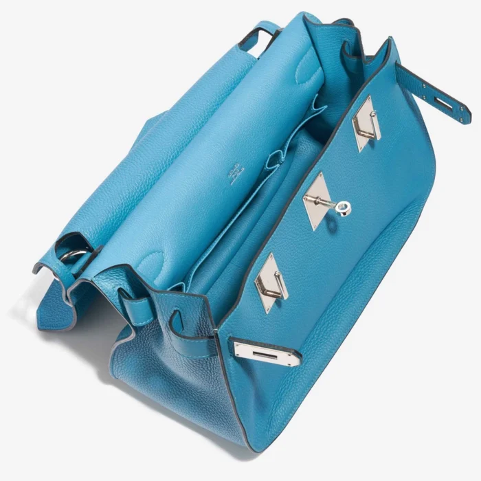 Hermès Replica Jypsière 34 Taurillon Clemence Turquoise PHW - DLF - Image 5